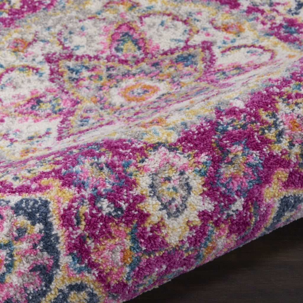 8' Pink Dhurrie Runner Rug