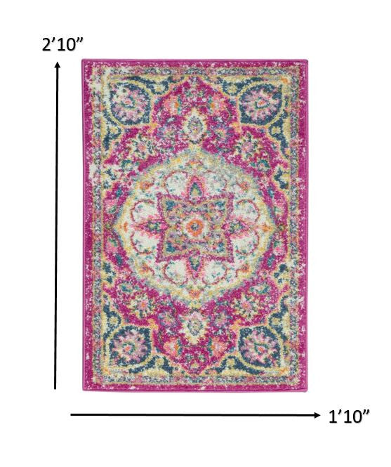 8' Pink Dhurrie Runner Rug