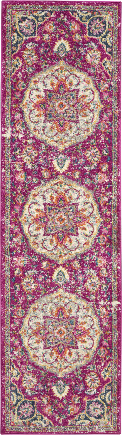 8' Pink Dhurrie Runner Rug