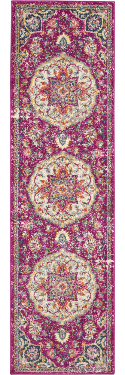 8' Pink Dhurrie Runner Rug