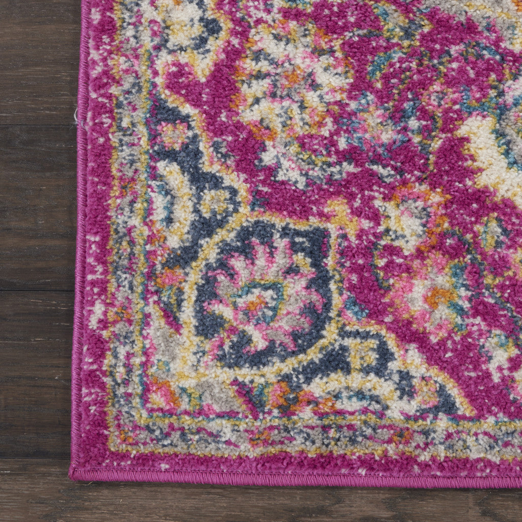 8' Pink Dhurrie Runner Rug