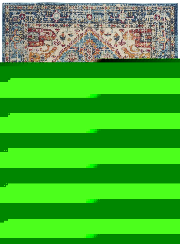 4' X 6' Ivory And Blue Oriental Distressed Area Rug