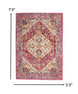 5' X 7' Pink And Ivory Power Loom Area Rug