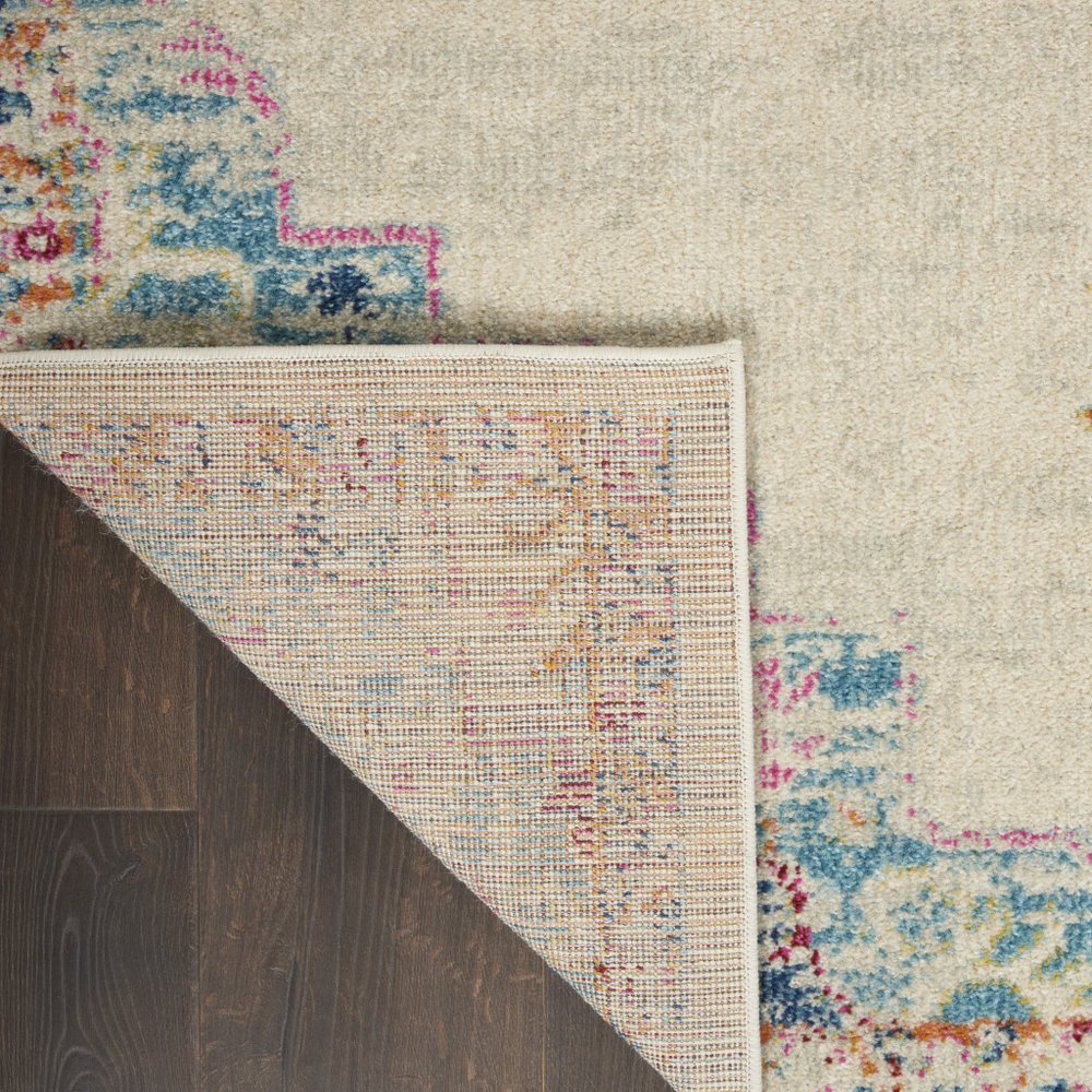 2' X 3' Gray And Ivory Medallion Distressed Area Rug