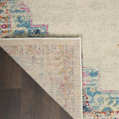2' X 3' Gray And Ivory Medallion Distressed Area Rug