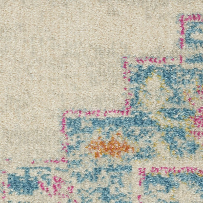 2' X 3' Gray And Ivory Medallion Distressed Area Rug