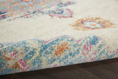 2' X 3' Gray And Ivory Medallion Distressed Area Rug