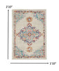 2' X 3' Gray And Ivory Medallion Distressed Area Rug