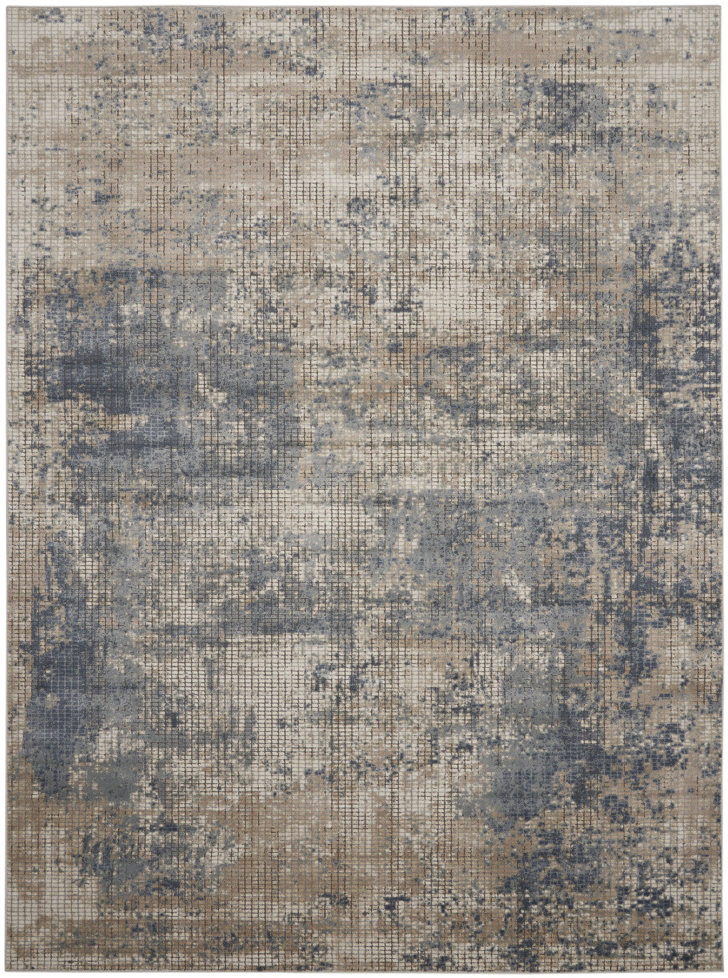 2' X 3' Gray And Ivory Medallion Distressed Area Rug