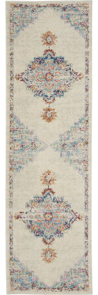 2' X 3' Gray And Ivory Medallion Distressed Area Rug