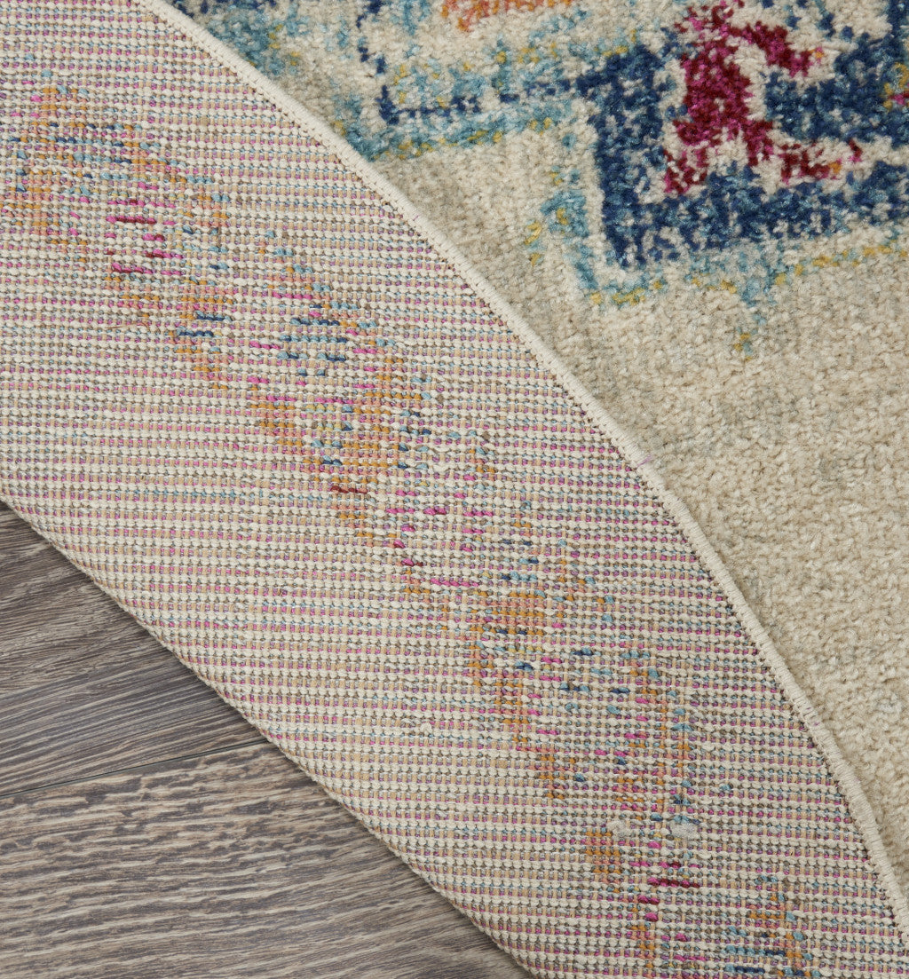 2' X 3' Gray And Ivory Medallion Distressed Area Rug