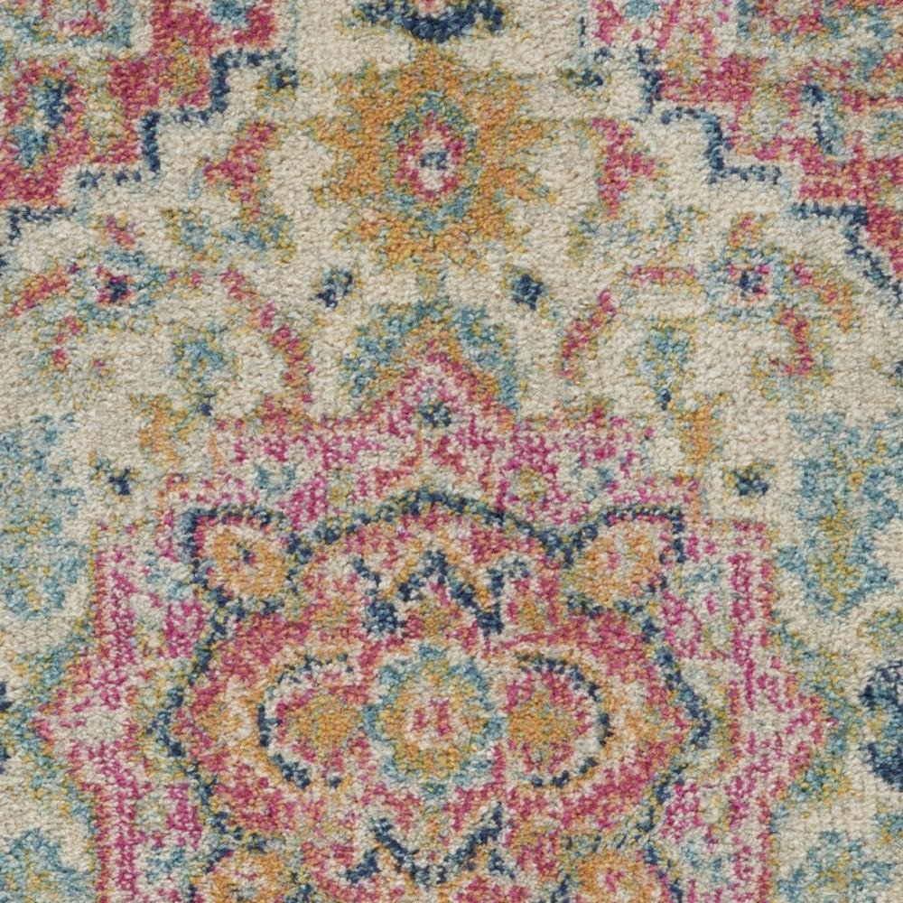 4' X 6' Pink And Ivory Southwestern Distressed Area Rug