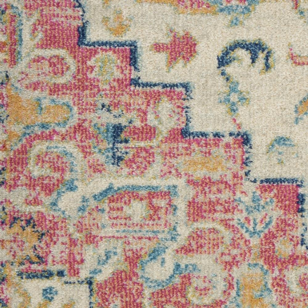 4' X 6' Pink And Ivory Southwestern Distressed Area Rug