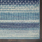 8' Navy Blue And Ivory Southwestern Runner Rug