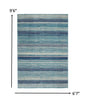 2' X 3' Blue and Ivory Striped Power Loom Area Rug