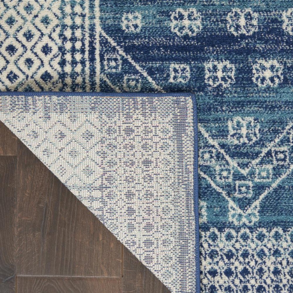 4' X 6' Navy Blue And Ivory Tribal Area Rug
