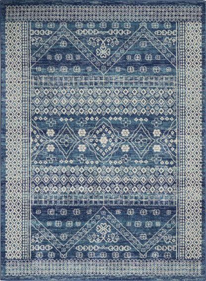 5' X 7' Navy Blue Power Loom Area Rug