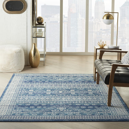 5' X 7' Navy Blue Power Loom Area Rug