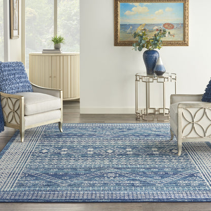 5' X 7' Navy Blue Power Loom Area Rug