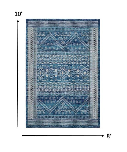 5' X 7' Navy Blue Power Loom Area Rug