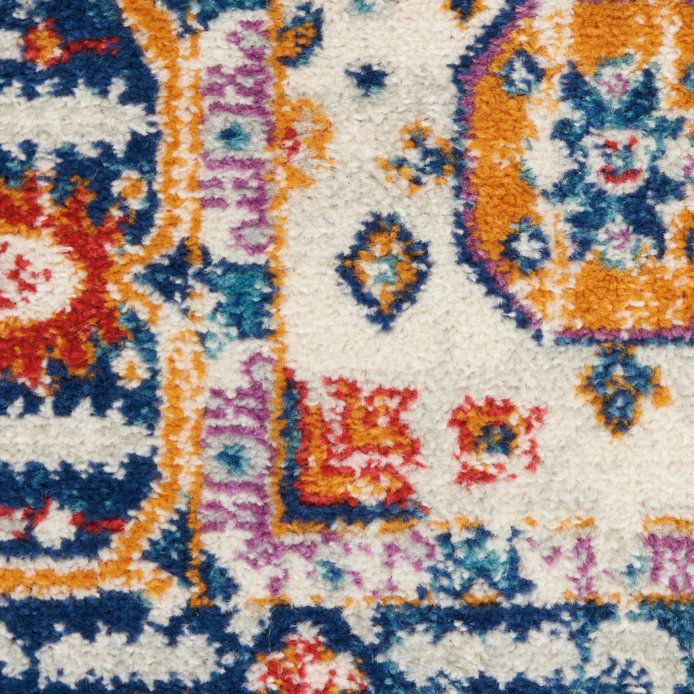 2' X 3' Blue And Ivory Medallion Area Rug