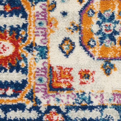 2' X 3' Blue And Ivory Medallion Area Rug
