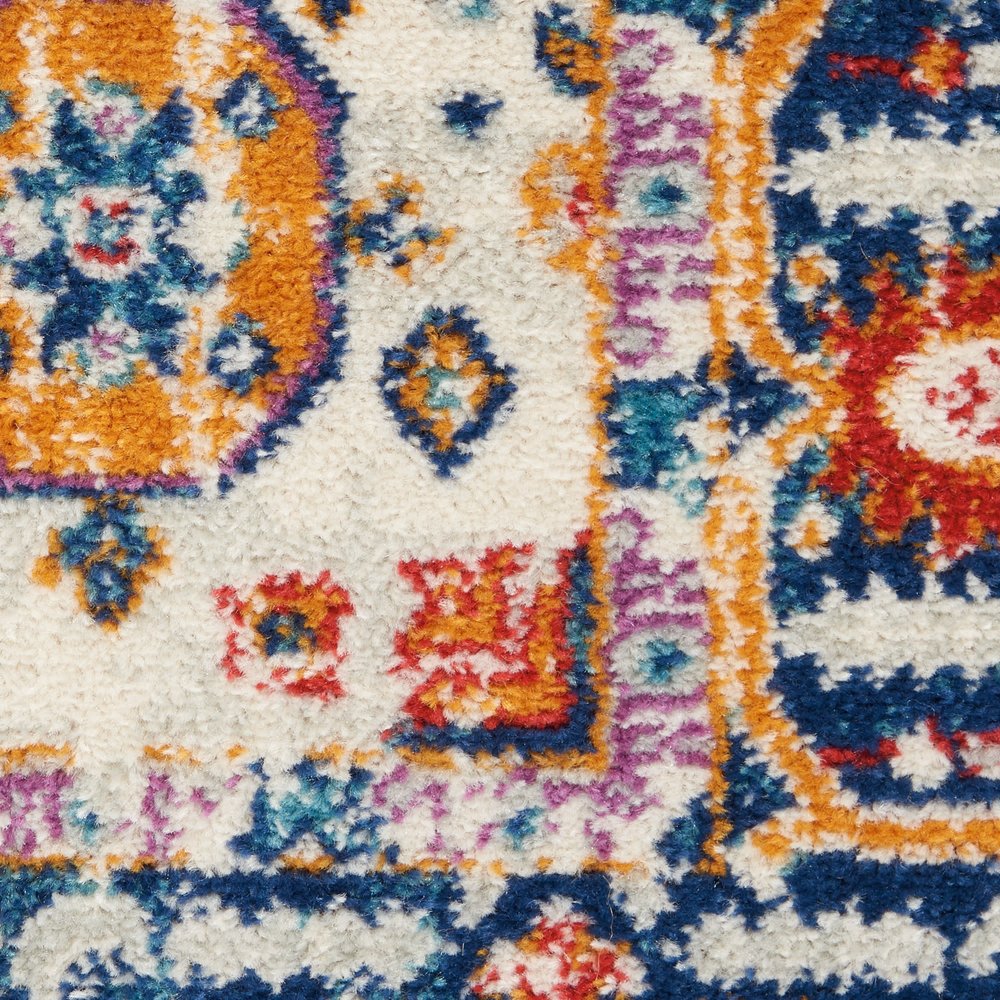 2' X 3' Blue And Ivory Medallion Area Rug