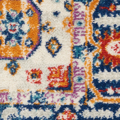 2' X 3' Blue And Ivory Medallion Area Rug