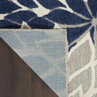 2' X 3' Blue And Ivory Medallion Area Rug