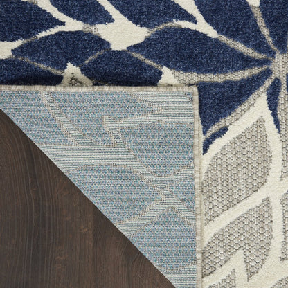 2' X 3' Blue And Ivory Medallion Area Rug