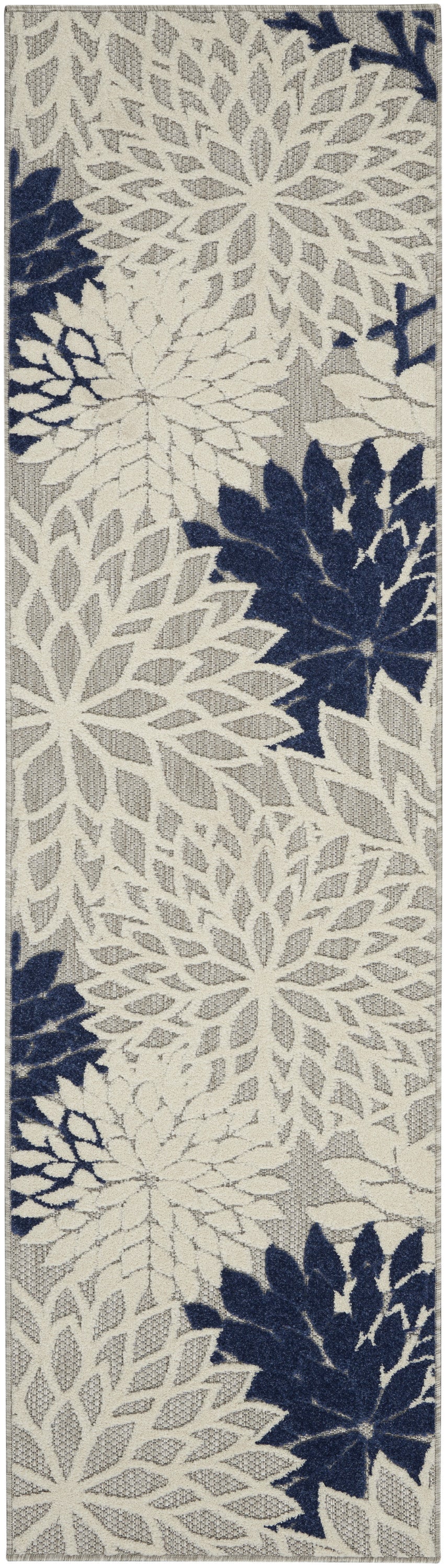 2' X 3' Blue And Ivory Medallion Area Rug
