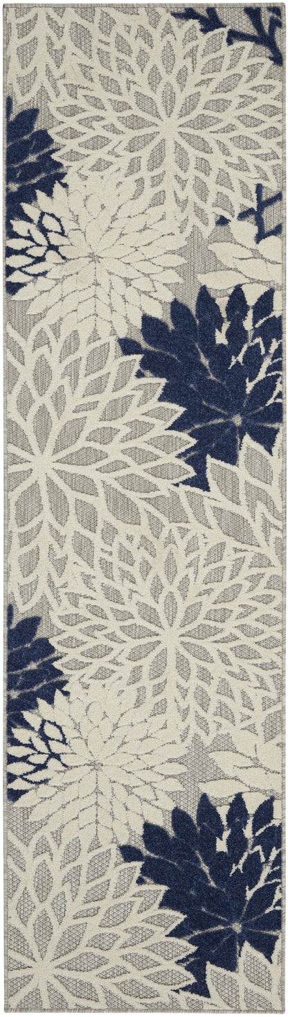 2' X 3' Blue And Ivory Medallion Area Rug