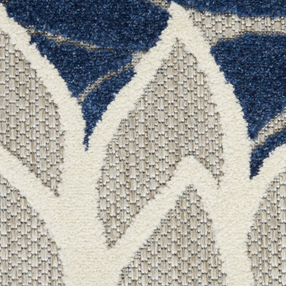 2' X 3' Blue And Ivory Medallion Area Rug