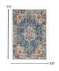 5' X 7' Blue And Ivory Power Loom Area Rug