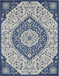 8' X 10' Blue And Ivory Power Loom Area Rug