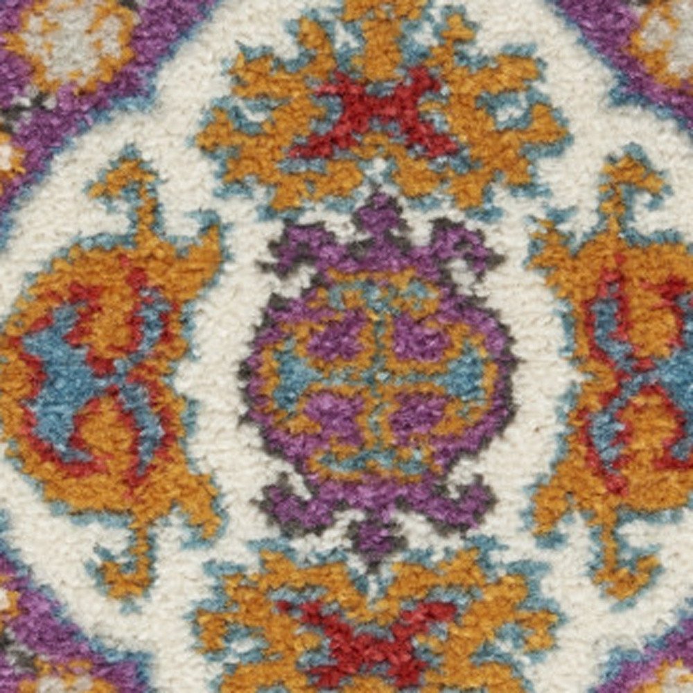 2' X 3' Blue And Ivory Oriental Area Rug