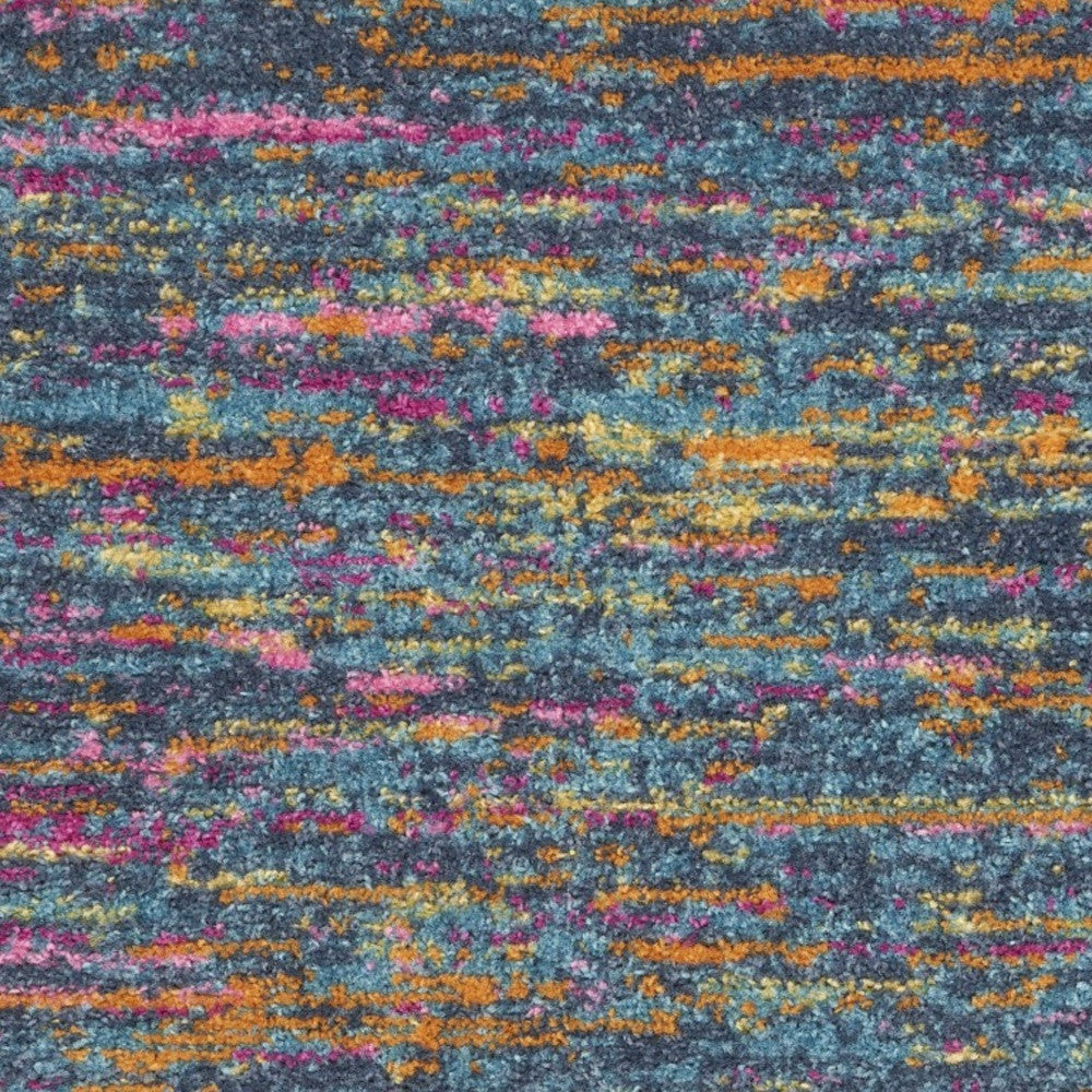 2' X 3' Blue And Orange Abstract Power Loom Area Rug