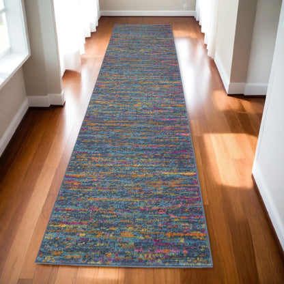 2' X 3' Blue And Orange Abstract Power Loom Area Rug