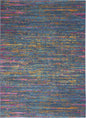 2' X 3' Blue And Orange Abstract Power Loom Area Rug