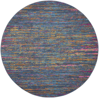 2' X 3' Blue And Orange Abstract Power Loom Area Rug