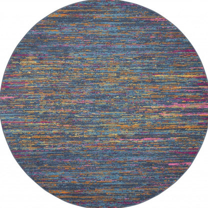 2' X 3' Blue And Orange Abstract Power Loom Area Rug