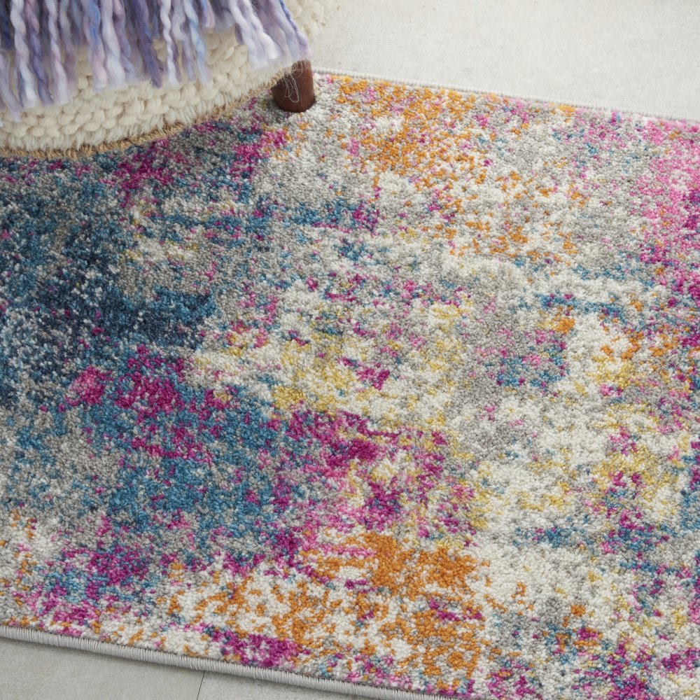 4' X 6' Ivory And Blue Abstract Area Rug