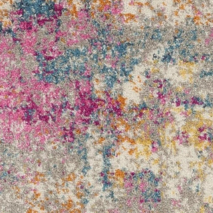 5' X 7' Ivory And Blue Abstract Area Rug
