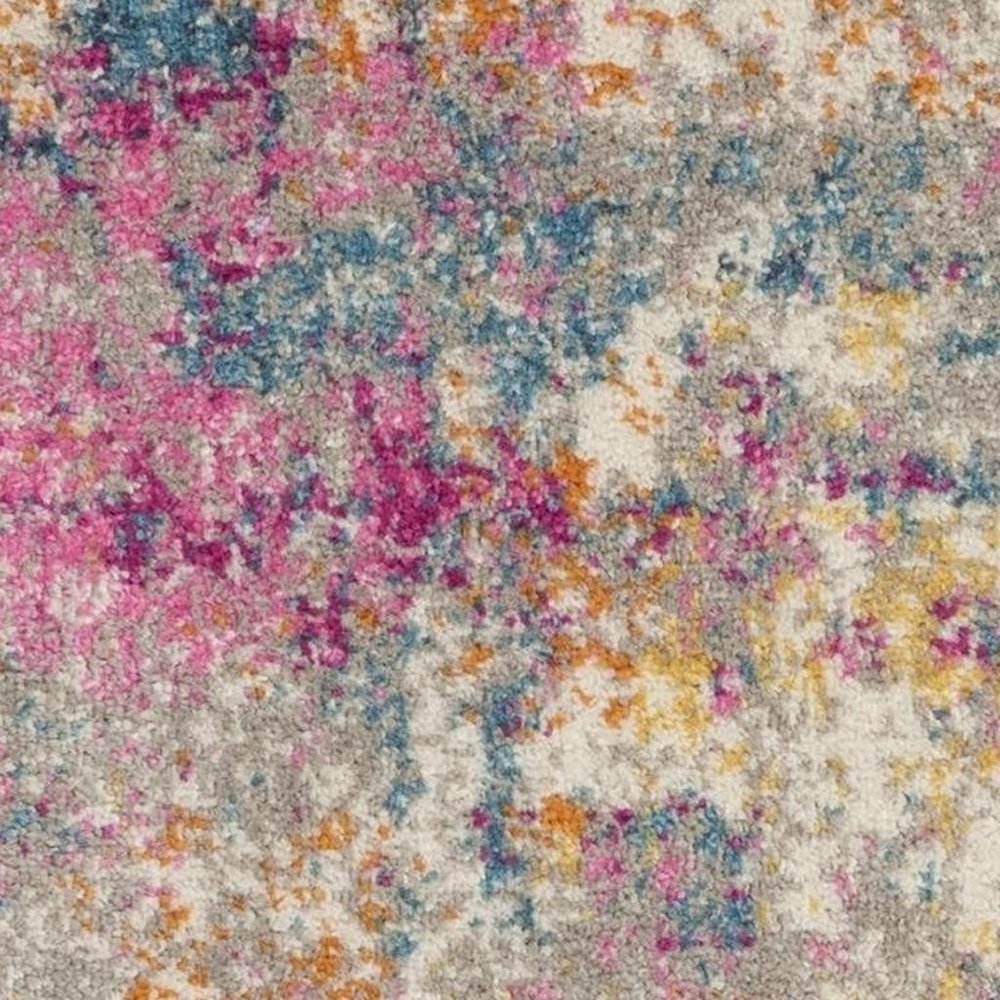 4' X 6' Ivory And Blue Abstract Area Rug