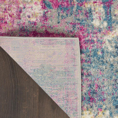 5' X 7' Ivory And Blue Abstract Area Rug