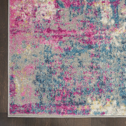 4' X 6' Ivory And Blue Abstract Area Rug
