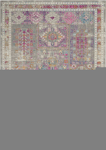 5' X 7' Gray And Ivory Abstract Distressed Area Rug