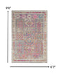 4' X 6' Pink And Gray Abstract Power Loom Area Rug