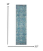 8' X 10' Blue Southwestern Power Loom Area Rug