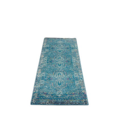 8' X 10' Blue Southwestern Power Loom Area Rug